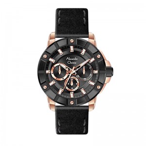 Alexandre Christie AC 6609 Rosegold Black Leather Lady BFLBRBA